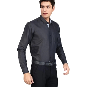 Supersquad Cotton Blend Regular Fit Full Sleeves Mens Formal Shirt - Black ( Pack of 1 ) - None