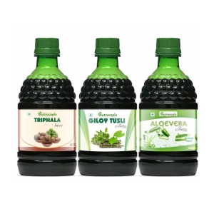 NUTROCOPIA Triphala, Giloy Tulsi & Aloe Vera Juice to Relieves Constipation Pack of 3 of 400 ML(1200 ML)