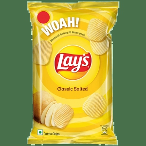 Lays Potato Chips - Classic Salted Flavour, Crunchy Snacks, 90 G