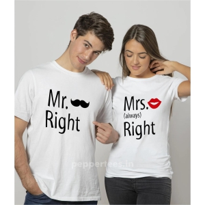 mr right mrs always right couple t-shirt-XXXL / XL