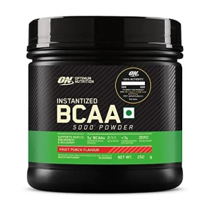 Optimum Nutrition BCAA, 5g BCAAs in 2:1:1 Ratio, 30 servings, For Muscle Recovery (250gm, Fruit Punch)