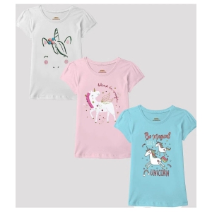 Ariel - Multicolor Cotton Girls T-Shirt ( Pack of 3 ) - None