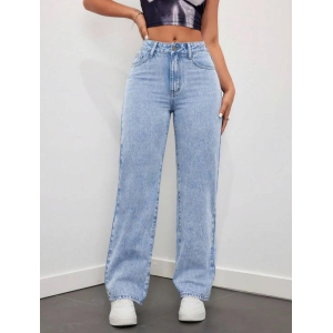 Women Light Blue Parallel Denim jeans-30