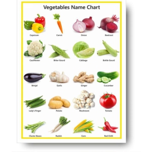 Photojaanic Vegetables Poster Perfect For Kindergarten, Nursery and Homeschooling (16X12inc, 300GSM Thick Paper, Gloss Laminated, Multicolor)