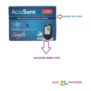 ACCUSURE 100 SIMPLE STRIPS PACK ONLY (50*2) Expiry March 2024