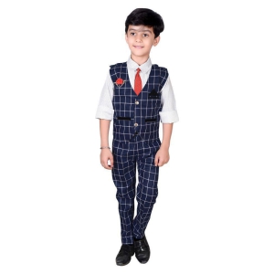 Ahhaaaa Kids Ethnic Wear Cotton Blend Waistcoat Shirt and Trouser Set for Boys - None