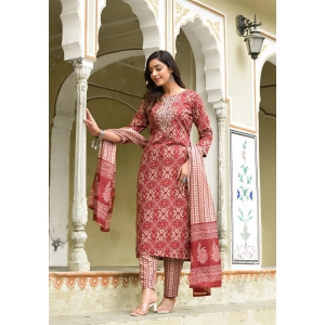 Beautiful and Simple Daily wear Kurta set With Dupatta and Bottom-XXL