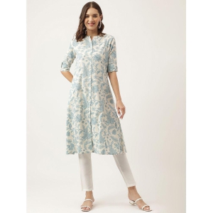 Divena - Blue Cotton Women's Front Slit Kurti ( Pack of 1 ) - None