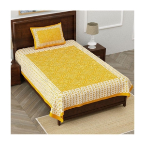 Uniqchoice Cotton Single Bedsheet with 1 Pillow Cover ( 220 cm x 150 cm ) - Yellow