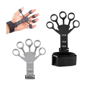 Finger Strengthener Set with Hand Grip & Finger Exerciser for Workout Training (Pack of 2) - FREE SIZE