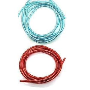 Kinetic Wears Ultimate Cable Protector Spiral Cable Protector 1.5 Meter | Plastic Cord Wire Charger Winder for All Types of Charging Cables Pack of 2 (Red, Blue)