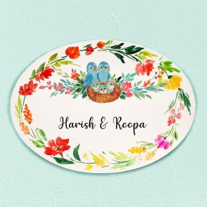 Bird Family - Personalized Handpainted Nameplate