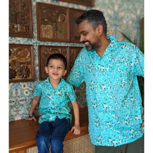 Beach Shirt | Turquoise Jasmine-10-12Y