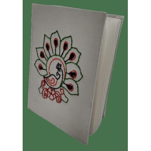 Nirjhari Crafts Handmade Embroidery Diary In a Peacock Design