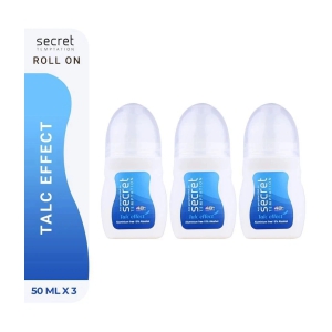 secret temptation Talc Effect Roll-on Pack of 3 Deodorant Roll-on - For Women (150 ml, Pack of 3)