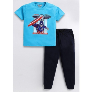 SmartRAHO - Multicolor Cotton Boys T-Shirt & Trackpants ( Pack of 1 ) - None