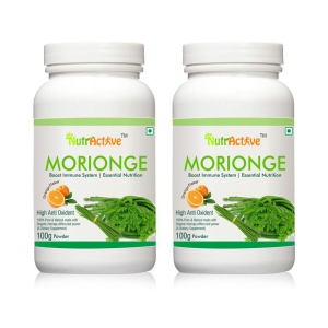 NutrActive MORIONGE | Moringa Olifera Leaf 200 gm Powder Pack of 2