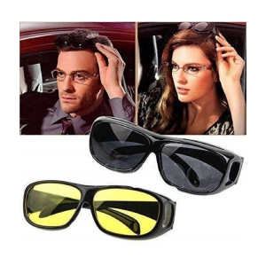 Asian Set of 2 HD Vision Sunglasses Anti-Glare Wrap Arounds Sunglasses - L