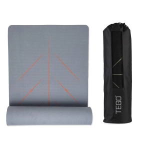 TEGO CORE Yoga Mat with GuideAlign & Yoga Mat Holder Bag (Colour - GREY BRICK, Size - 8 MM) by Total Sporting And Fitness Solutions Pvt Ltd