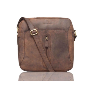 Leaderachi Vintage Hunter Leather Crossbody Messenger Bag For Mens.