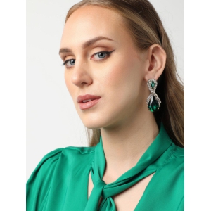 Gold Plated Party Designer Stone Drop Earring For Women