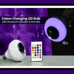 Colour Changing LED Bulb with Bluetooth Speaker & Remote-Free Size