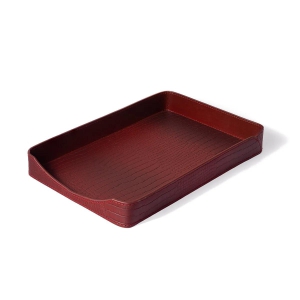 Recycled Leather A4 Paper Tray-Maroon