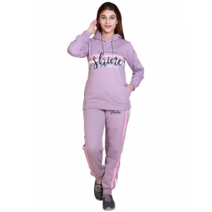 Wild West Purple Fleece Self Design Tracksuit - Pack of 1 - None