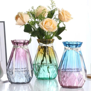 Vibrant Glass Flower Vase-Ombre (Without Ribbon)