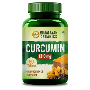 Himalayan Organics Curcumin with Bioperine 1500mg with 95% Curcuminoids | 90 Veg Tablets