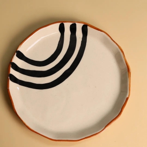 Semi Circle Abstract Plate-Single