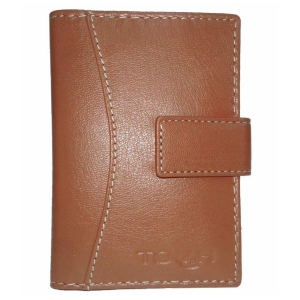 Tough Button Tan Card Holder - Tan