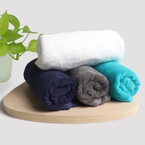 Bamboo Hand Towels - Set of 4-Light Grey - Deep Blue - Ocean Teal - Pale Iris