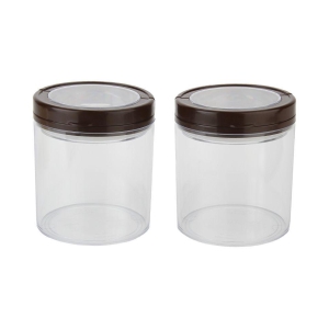 Jaypee Plus Seal It Plastic Tea/Coffee/Sugar Container Set of 2 750 mL - Brown