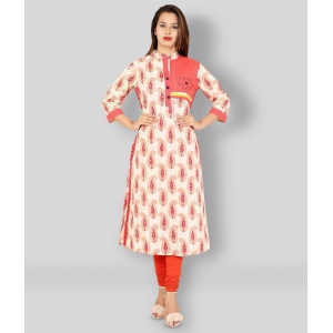 Rangun - Red Cotton Blend Women's Straight Kurti ( Pack of 1 ) - M