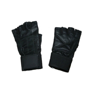 Attack Finger Cut Leather Gym Gloves Weight Lifting Gloves - Universal Size Along With Wrist Support