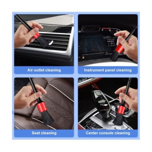 HOMETALES - Car Cleaning Auto Detailing Brush Set Tool Kit For Automotive Wheels , Dashboard Cleaning for car accessories( Pack of 5 )