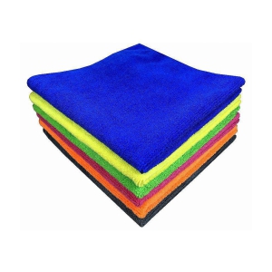 Softspun Multicolour Microfiber Home, Kitchen, Bathroom Dusting & Cleaning Cloth - Set Of 5