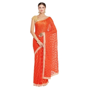 queenley-orange-chiffon-saree-