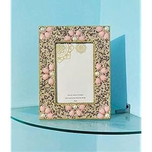 Photo Frame in Blush Color with Pearl Work,