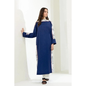 Blue Colour Designer Casual Wear Viscose Rayon Dress-XS / Blue