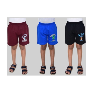 JILZ - Multi Color Cotton Boys Shorts ( Pack of 3 ) - None