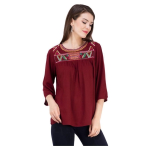 saakaa-maroon-rayon-womens-a-line-top-pack-of-1-s