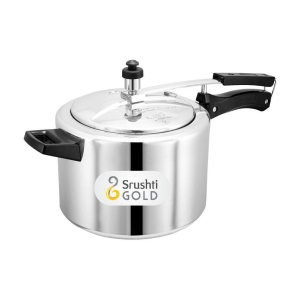 Srushti Gold 5 L Aluminium InnerLid Pressure Cooker Gas Stovetop Compatible