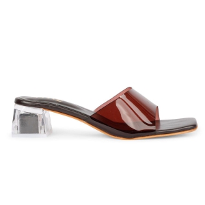 STYLZINDIA Womens Transparent Block Heel - Brown