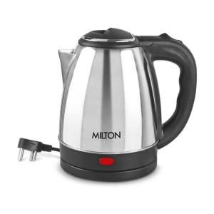 Milton Go Electro 1.5 Stainless Steel Electric Kettle, 1 Piece, 1500 ml, Silver | Power Indicator | 1500 Watts | Auto Cut-off | Detachable 360 Degree Connector | Boiler for Water - Silver