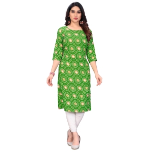 Bandhani Print Green Casual Wear Crepe Kurti-XL-42 / Green