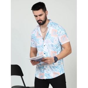 Mens Printed Rayon Half Sleeves Shirt-L