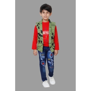 DKGF Fashion - Green Cotton Blend Boys Shirt & Jeans ( Pack of 1 ) - None