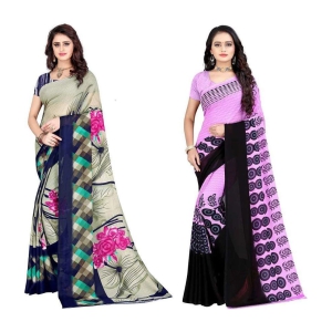 LEELAVATI - Multicolor Georgette Saree With Blouse Piece ( Pack of 2 ) - Multicolor